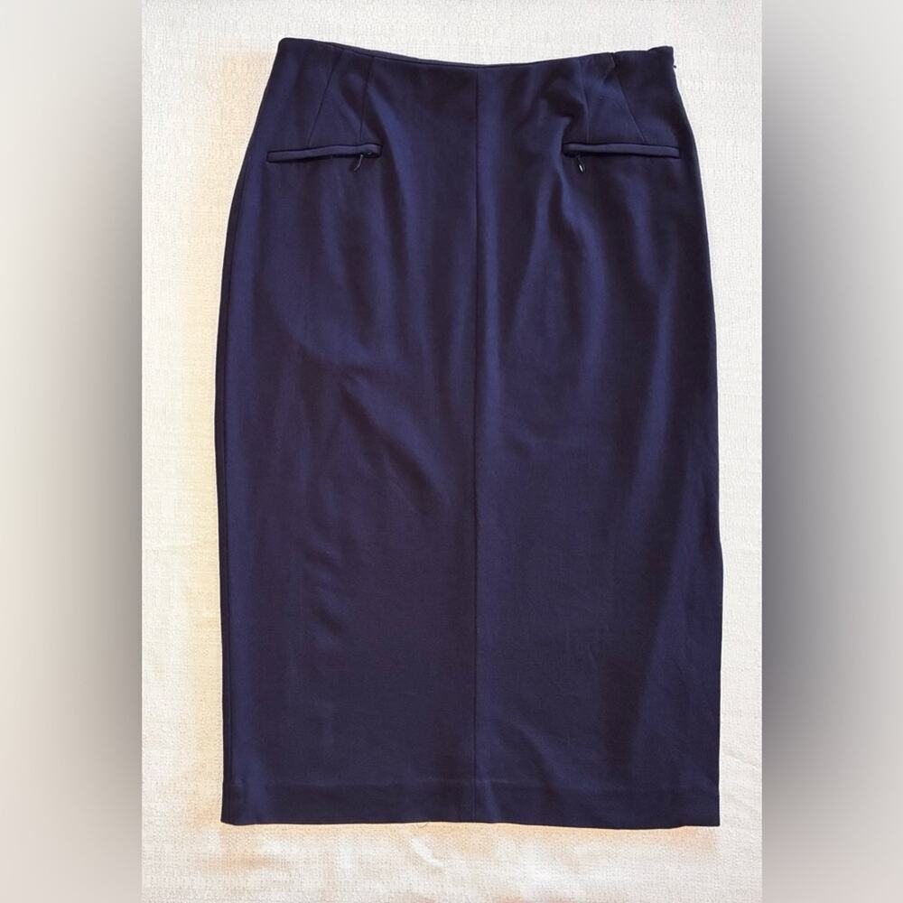 Halogen Classic Dark Blue Midi Skirt